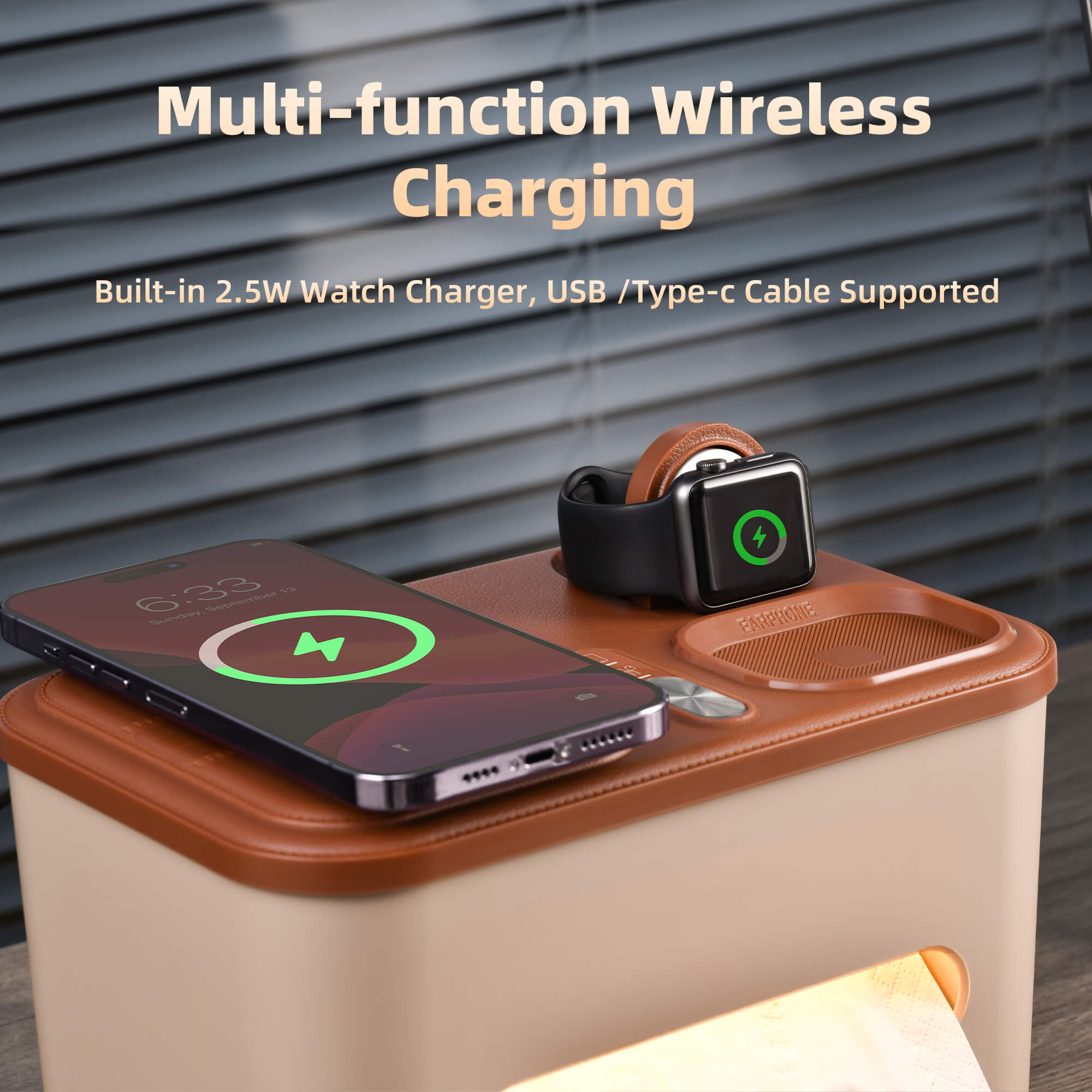 Capon Multifunction Tissue Holder with 3 in 1 Fast Charging Station-Q1 Wireless Charging, Compatible Phone, Watch & AirPods, Rectangular Tissue Box Cover with Night Light for Home Office Decor Capon Multifunction Tissue Holder with 3 in 1 Fast Charging Station-Q1 Wireless Charging, Compatible Phone, Watch & AirPods, Rectangular Tissue Box Cover with Night Light for Home Office Decor